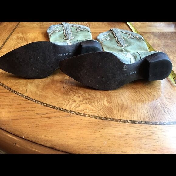 GIANNI BINI 2” Heel Weathered Studded Light Green - Picture 5 of 8